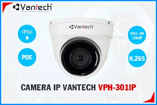  Camera IP VPH-301IP chính hãng Vantech giám sát hình ảnh sắc nét Full HD 1080P từ xa qua điện thoại, máy tính, có hồng ngoại ban đêm rõ nét phù hợp cho căn hộ, văn phòng, cửa hàng