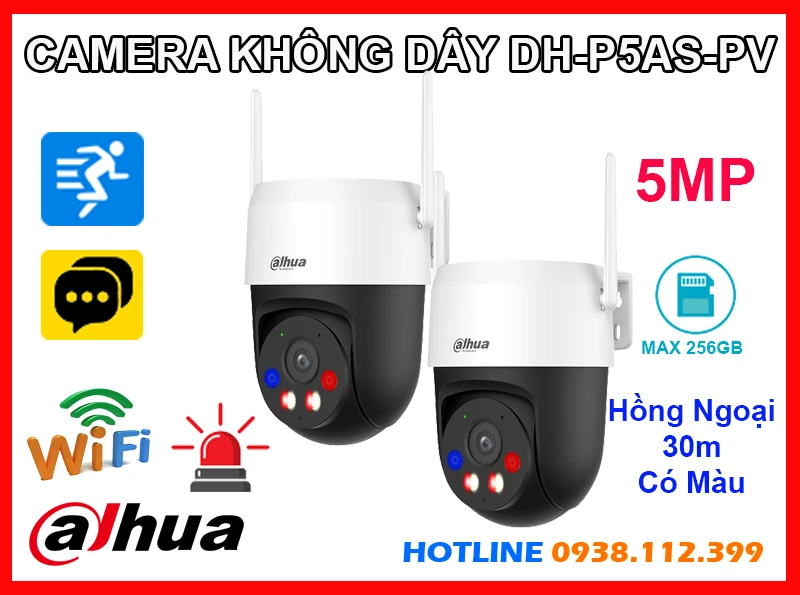 Camera Không Dây Dahua DH-P5AS-PV (5MP), Camera Không Dây Quay Quét DH-P5AS-PV (5MP), Camera Không Dây DH-P5AS-PV, lắp đặt camera DH-P5AS-PV, lắp camera DH-P5AS-PV, camera quan sát DH-P5AS-PV, camera dahua DH-P5AS-PV, camera quay xoay dahua DH-P5AS-PV,