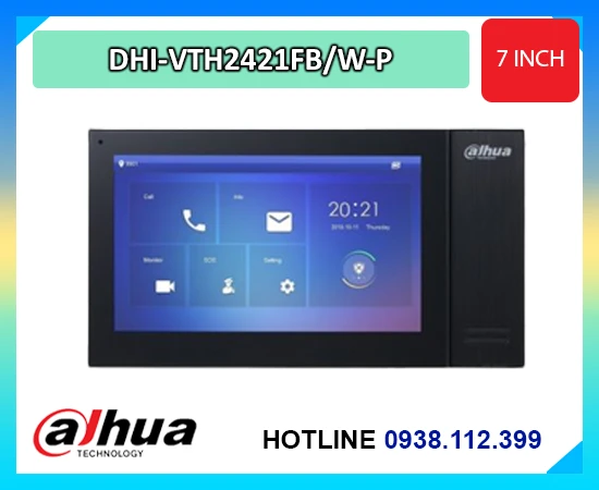 màn hình Dahua DHI-VTH2421FB-P, màn hình chuông cửa Dahua, màn hình IP Dahua 7 inch, màn hình đàm thoại Dahua, chuông cửa màn hình Dahua