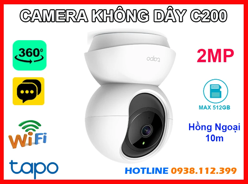 Tapo C200 Camera IP WIFI Không Dây (2MP), camera không dây Tapo C200, camera quan sát Tapo C200, lắp đặt camera Tapo C200 chính hãng, camera Tapo C200 giá rẻ, Tapo C200, C200, camera quay xoay 360 tapo C200, camera ip wifi không dây Tapo C200, mua camera Tapo C200,