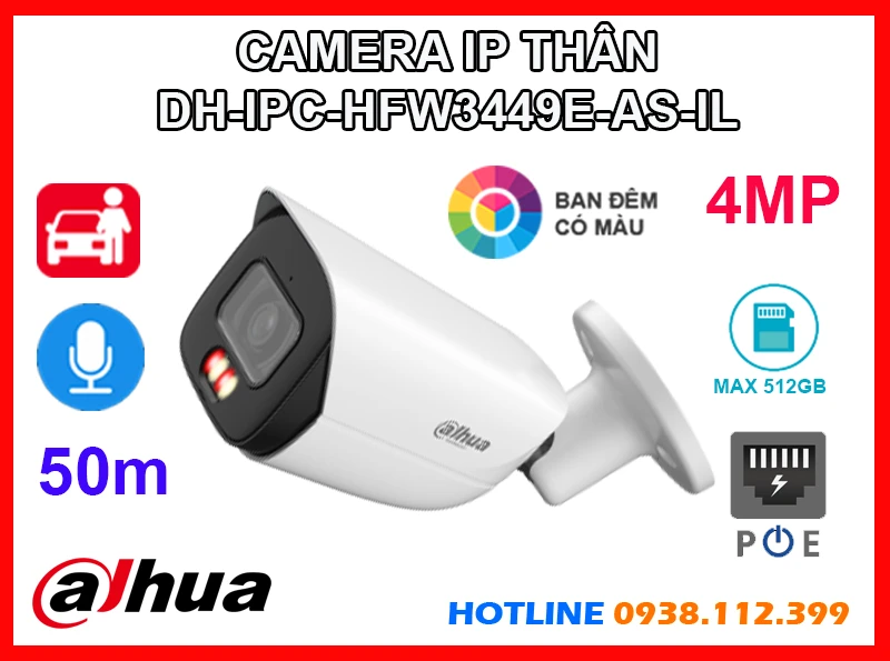 Lắp đặt camera Camera Ghi Âm Dahua DH-IPC-HFW3449E-AS-IL