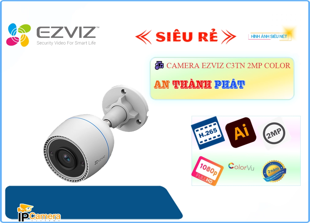 Camera C3TN 2MP Color Wifi Ezviz Với giá cạnh tranh Camera C3TN 2MP Color Wifi Ezviz Với giá cạnh tranh