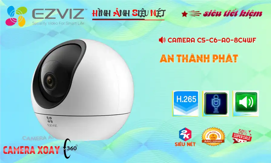 ➠  CS-C6-A0-8C4WF sắc nét Wifi Ezviz