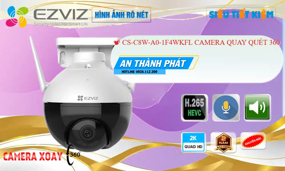 CS-C8W-A0-1F4WKFL sắc nét Wifi Ezviz