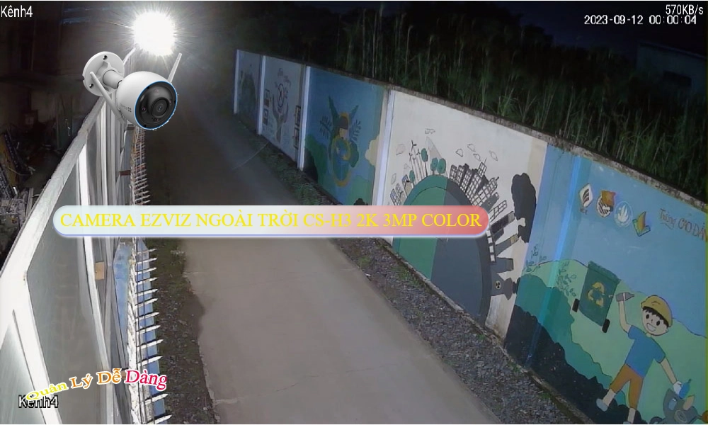 CS-H3 2K 3MP Color Camera IP Wifi Wifi Ezviz Công Nghệ Mới