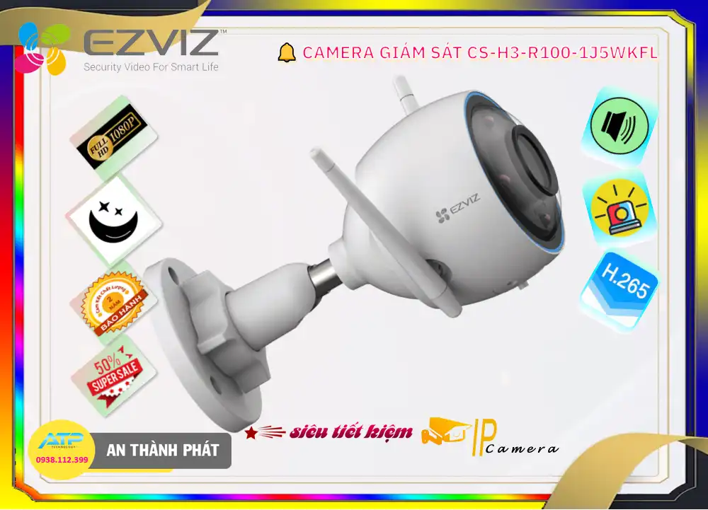 CS-H3-R100-1J5WKFL sắc nét Wifi Ezviz ➠
