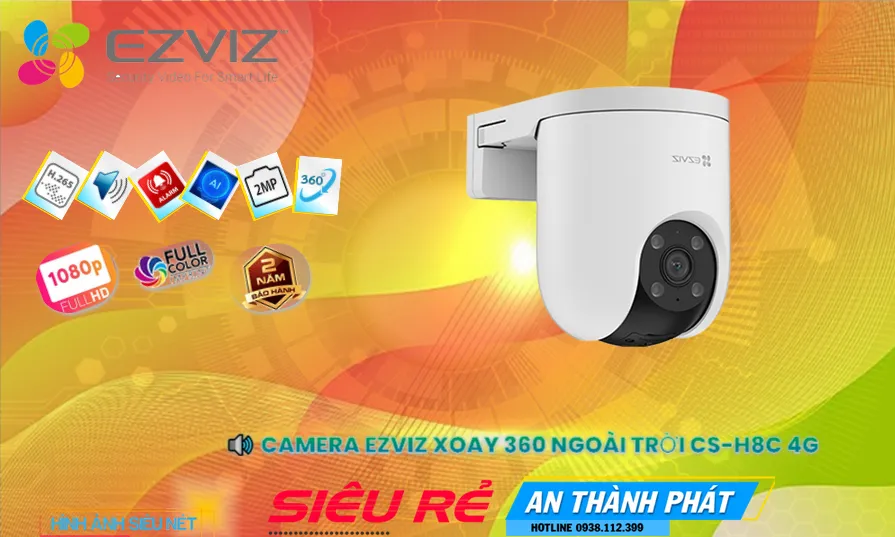 Wifi Ezviz CS-H8C (3MP,4G) sắc nét