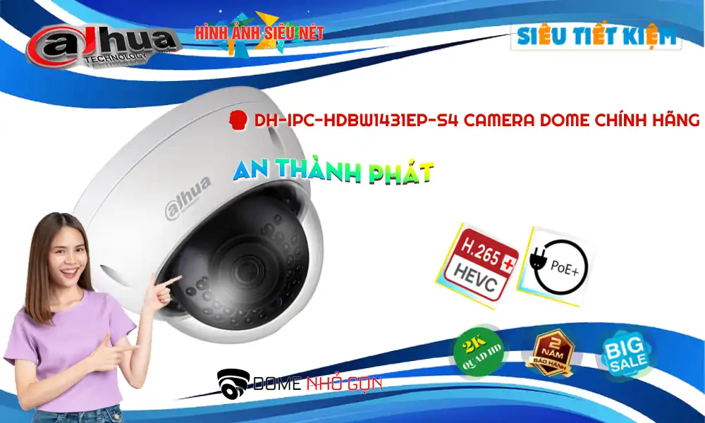 DH-IPC-HDBW1431EP-S4 sắc nét Dahua ➠ DH-IPC-HDBW1431EP-S4 sắc nét Dahua ➠