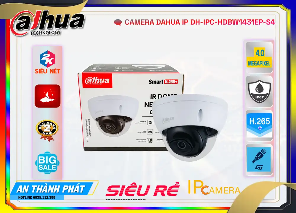 DH-IPC-HDBW1431EP-S4 sắc nét Dahua ➠ DH-IPC-HDBW1431EP-S4 sắc nét Dahua ➠