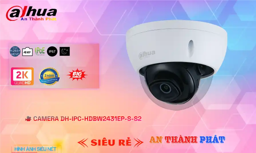 DH-IPC-HDBW2431EP-S-S2 sắc nét Dahua DH-IPC-HDBW2431EP-S-S2 sắc nét Dahua