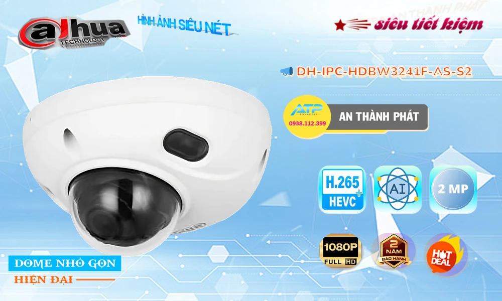 DH-IPC-HDBW3241F-AS-S2 sắc nét Dahua DH-IPC-HDBW3241F-AS-S2 sắc nét Dahua