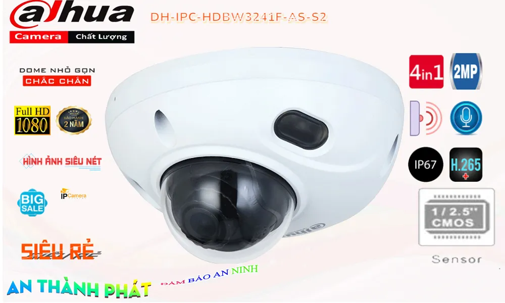 DH-IPC-HDBW3241F-AS-S2 sắc nét Dahua DH-IPC-HDBW3241F-AS-S2 sắc nét Dahua