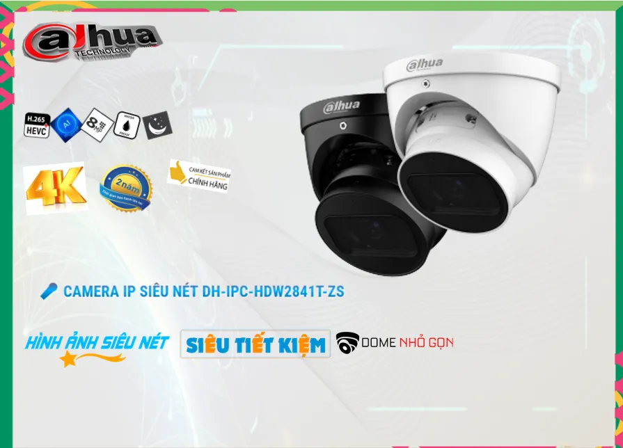 DH-IPC-HDW2841T-ZS Camera Công Nghệ POE Thiết kế Đẹp Dahua DH-IPC-HDW2841T-ZS Camera Công Nghệ POE Thiết kế Đẹp Dahua