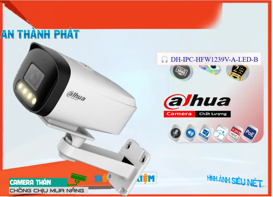 DH-IPC-HFW1239V-A-LED-B sắc nét Dahua DH-IPC-HFW1239V-A-LED-B sắc nét Dahua