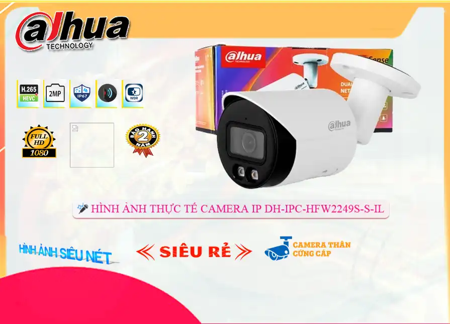 DH-IPC-HFW2249S-S-IL sắc nét Dahua DH-IPC-HFW2249S-S-IL sắc nét Dahua