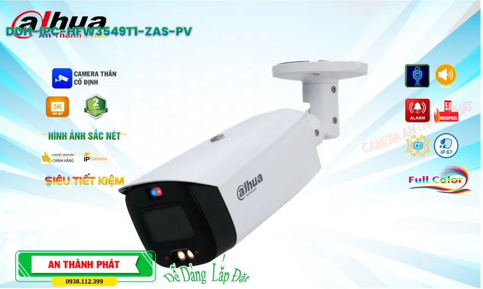 DH-IPC-HFW3549T1-ZAS-PV sắc nét Dahua