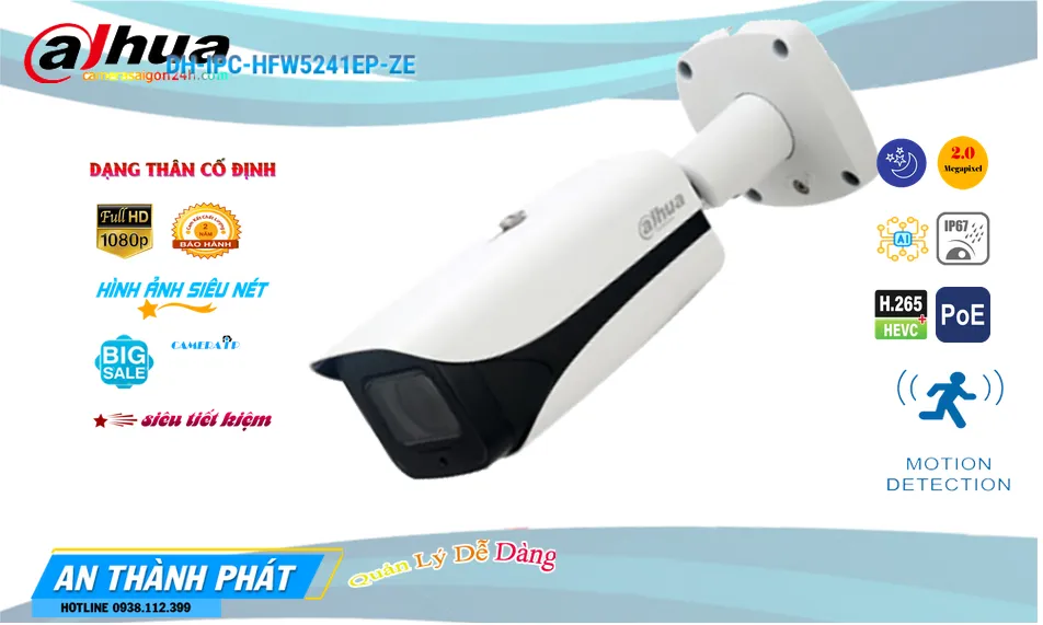 DH-IPC-HFW5241EP-ZE sắc nét Dahua DH-IPC-HFW5241EP-ZE sắc nét Dahua
