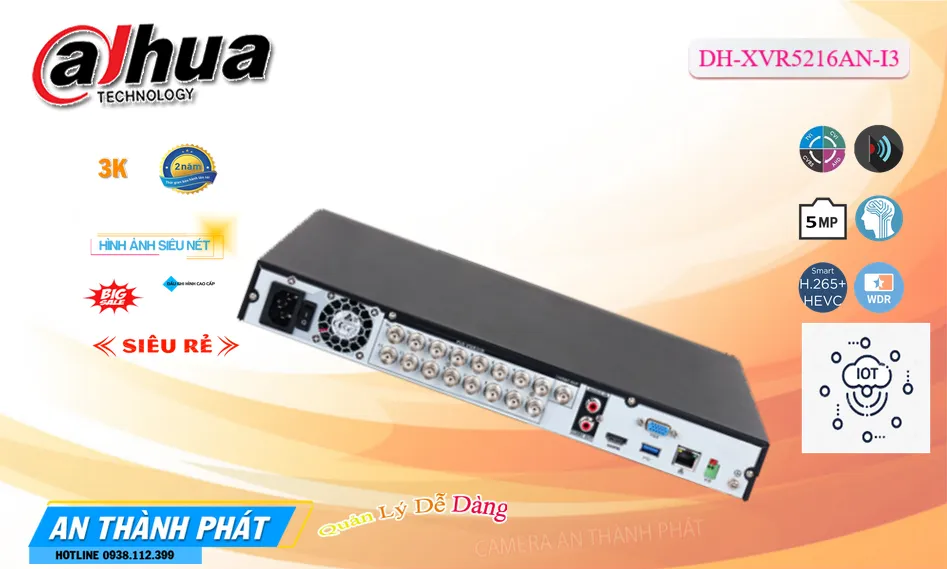 ➠  DH-XVR5216AN-I3 sắc nét Dahua