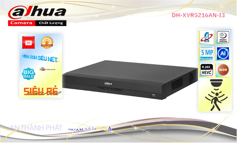 ➠  DH-XVR5216AN-I3 sắc nét Dahua