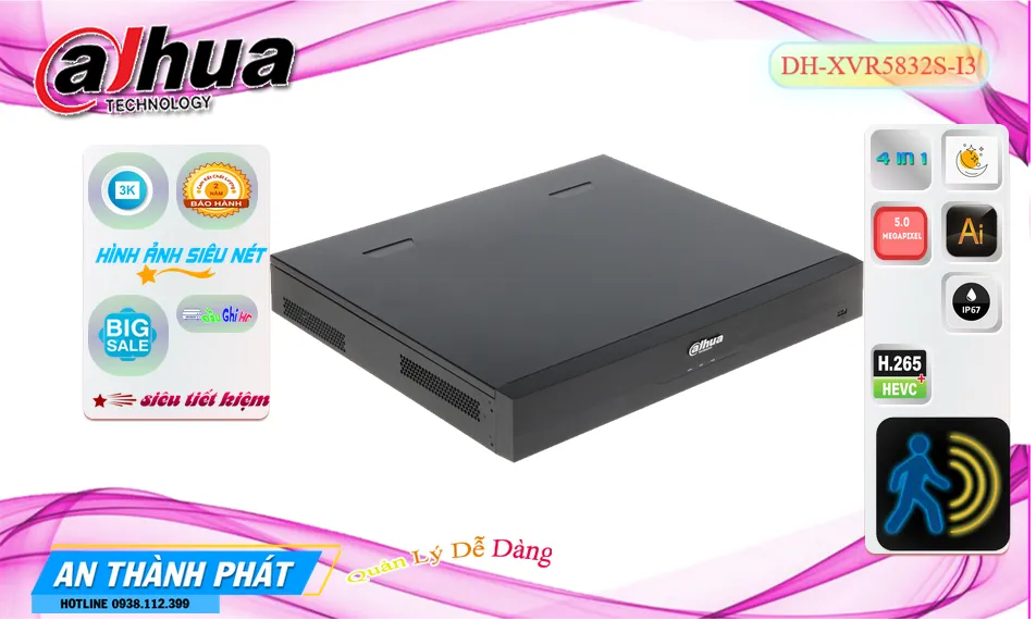 DH-XVR5832S-I3 sắc nét Dahua DH-XVR5832S-I3 sắc nét Dahua