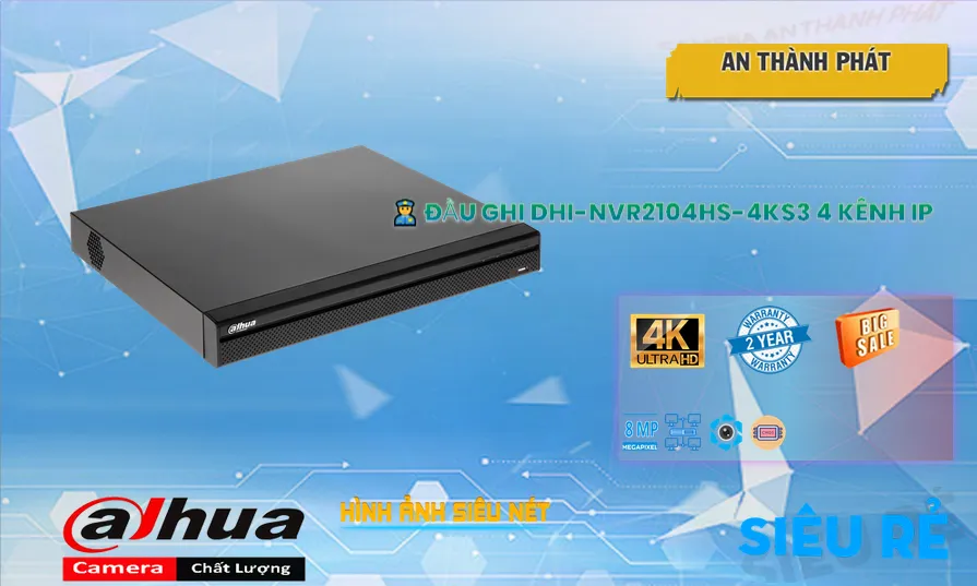 ✲ DHI-NVR2104HS-4KS3 Dahua Thiết kế Đẹp ✲ DHI-NVR2104HS-4KS3 Dahua Thiết kế Đẹp