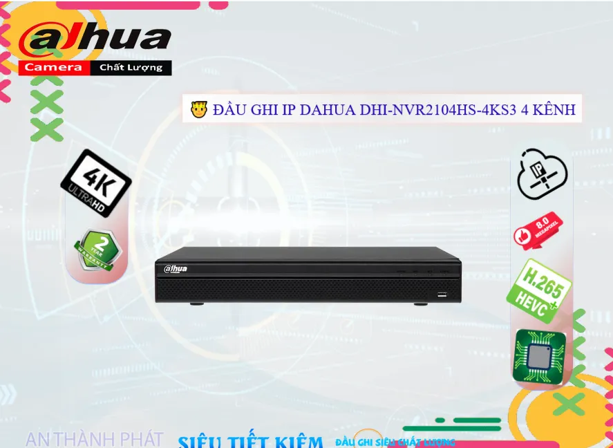 ✲ DHI-NVR2104HS-4KS3 Dahua Thiết kế Đẹp ✲ DHI-NVR2104HS-4KS3 Dahua Thiết kế Đẹp