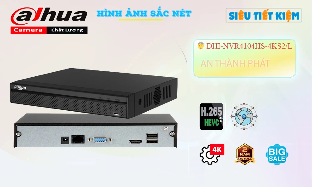 DHI-NVR4104HS-4KS2-L sắc nét Dahua