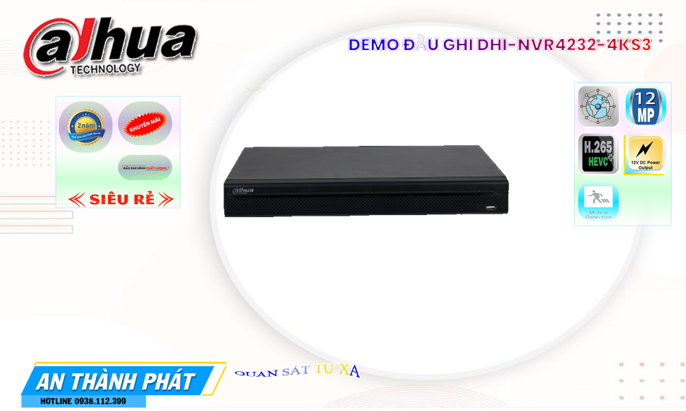 DHI-NVR4232-4KS3 Đầu ghi Camera Dahua Chức Năng Cao Cấp