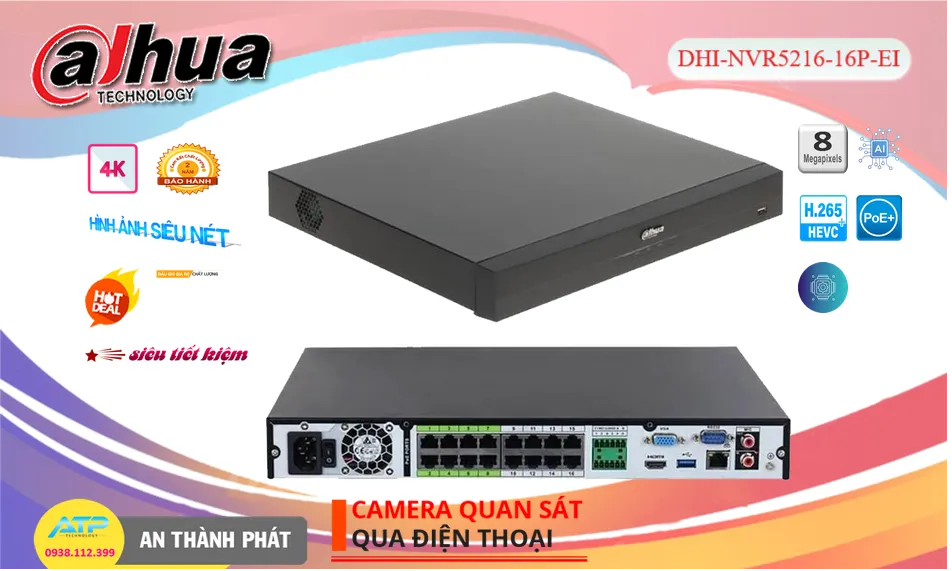DHI-NVR5216-16P-EI sắc nét Dahua