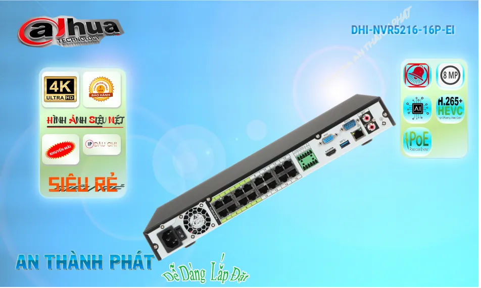 DHI-NVR5216-16P-EI sắc nét Dahua