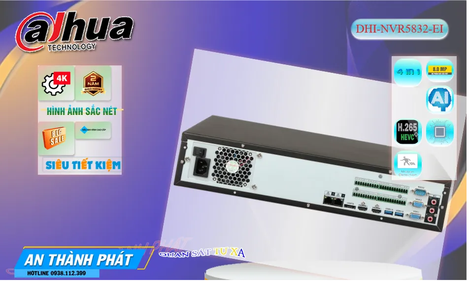 ➠  DHI-NVR5832-EI sắc nét Dahua