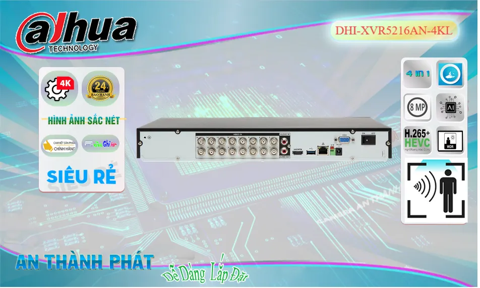 DHI-XVR5216AN-4KL sắc nét Dahua DHI-XVR5216AN-4KL sắc nét Dahua