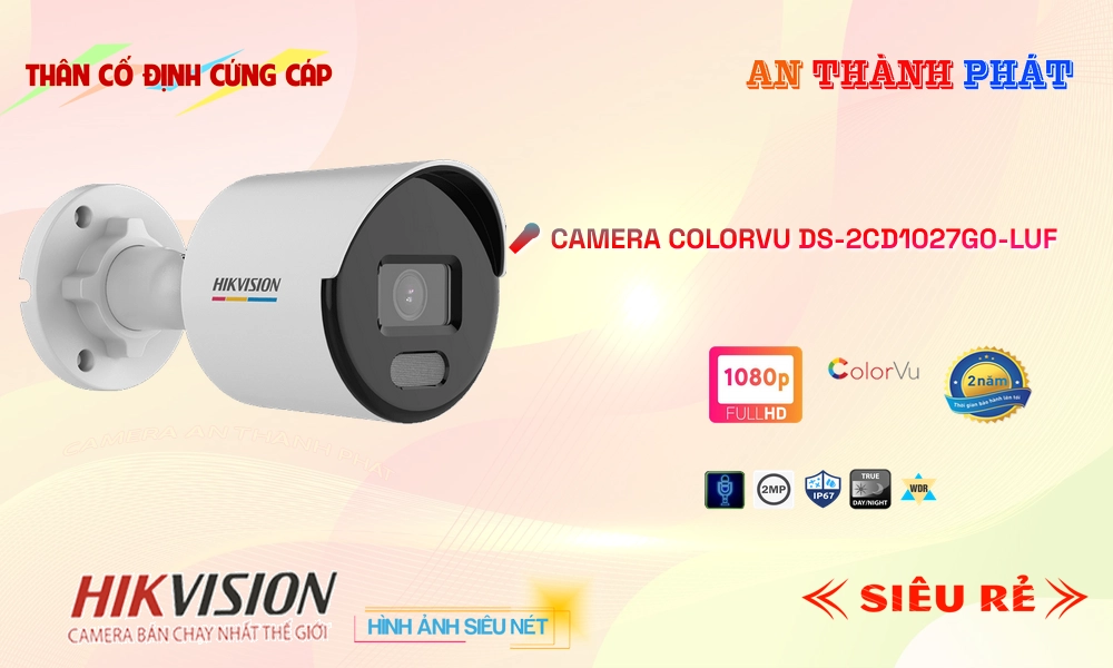 DS-2CD1027G0-LUF Ip Sắc Nét Camera Giám Sát Giá rẻ ✲