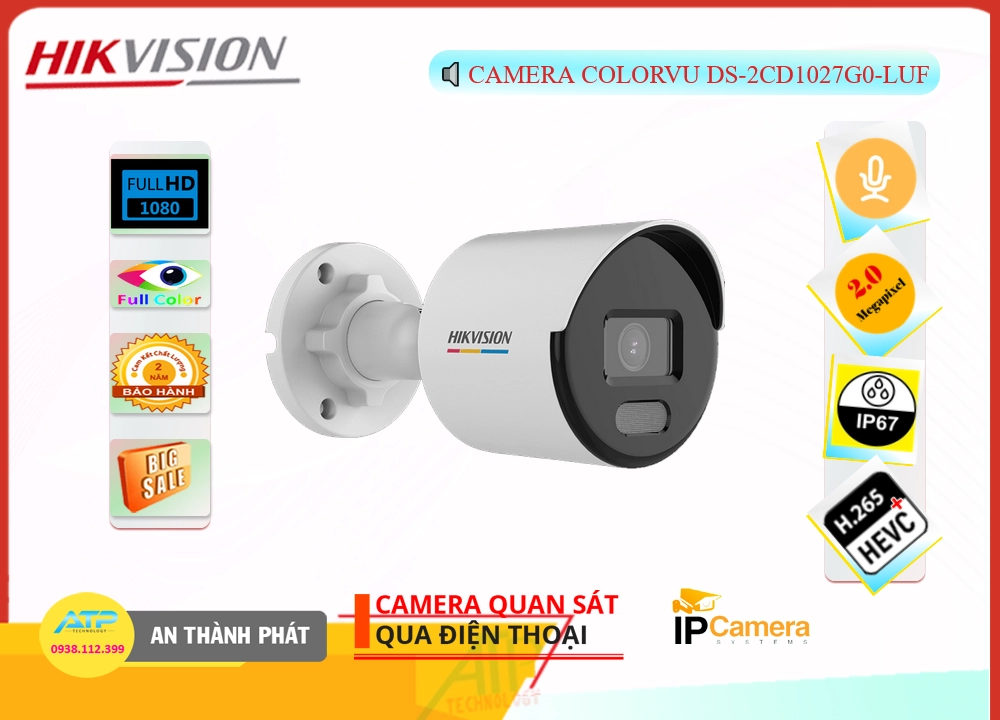 Camera DS-2CD1027G0-LUF Full Color,Giá DS-2CD1027G0-LUF,DS-2CD1027G0-LUF giá kỹ thuật,Bán rẻ ,Phân Phối Sỉ  Camera Giám Sát ,Công ty bán DS-2CD1027G0-LUF Ip sắc nét ,DS-2CD1027G0-LUF Giá rẻ nhất,Giá Bán DS-2CD1027G0-LUF,DS-2CD1027G0-LUF Giá Thấp Nhất,DS-2CD1027G0-LUF bán rẻ