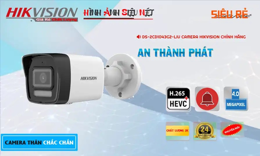 DS-2CD1043G2-LIU sắc nét Hikvision DS-2CD1043G2-LIU sắc nét Hikvision