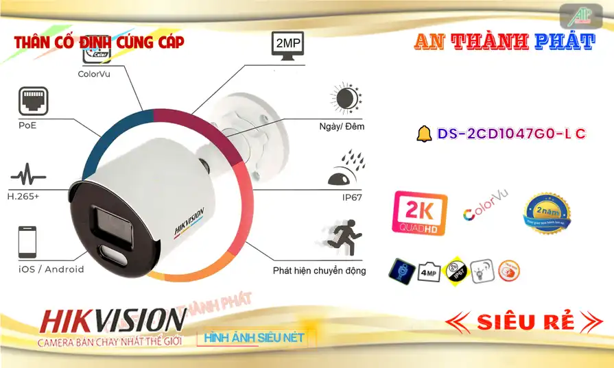 DS-2CD1047G0-LC sắc nét Hikvision DS-2CD1047G0-LC sắc nét Hikvision