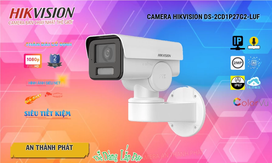 DS-2CD1P27G2-LUF sắc nét Hikvision DS-2CD1P27G2-LUF sắc nét Hikvision