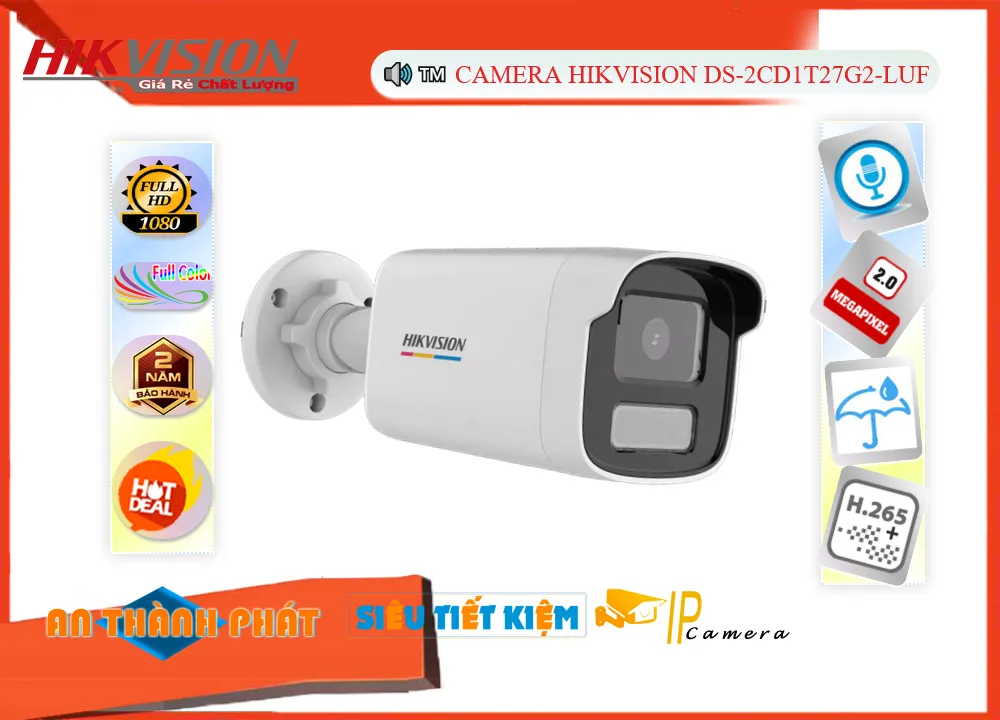 DS-2CD1T27G2-LUF sắc nét Hikvision DS-2CD1T27G2-LUF sắc nét Hikvision