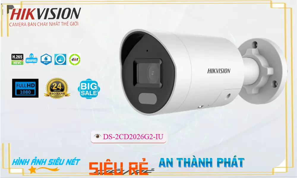 DS-2CD2026G2-IU sắc nét Hikvision ➠ DS-2CD2026G2-IU sắc nét Hikvision ➠