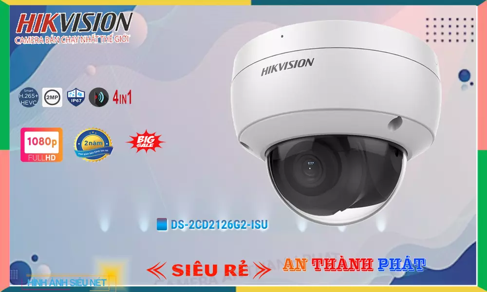 ➠  DS-2CD2126G2-ISU sắc nét Hikvision
