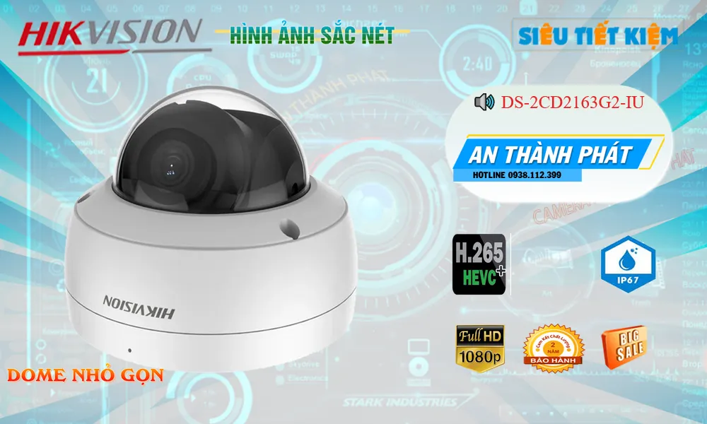 DS-2CD2163G2-IU sắc nét Hikvision
