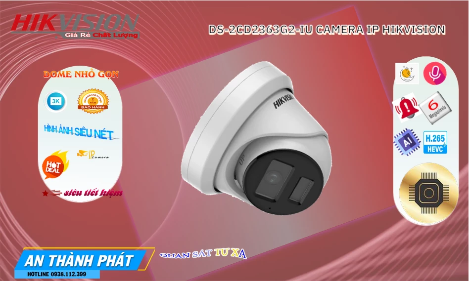 DS-2CD2363G2-IU sắc nét Hikvision ➠ DS-2CD2363G2-IU sắc nét Hikvision ➠