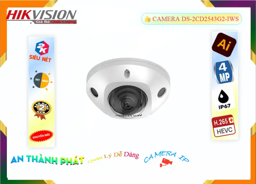 DS-2CD2543G2-IWS sắc nét Hikvision DS-2CD2543G2-IWS sắc nét Hikvision