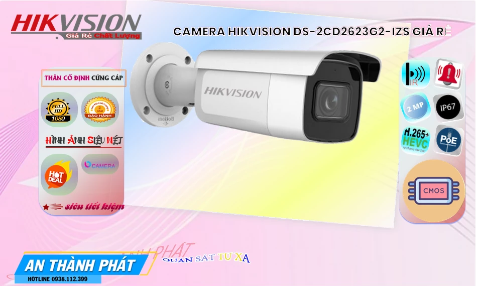 DS-2CD2623G2-IZS sắc nét Hikvision