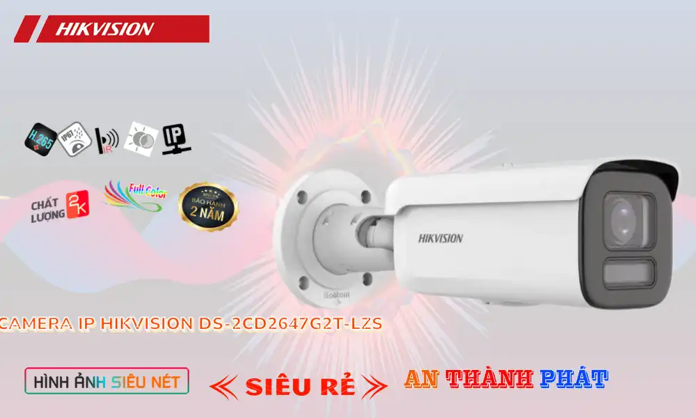 ➠  DS-2CD2647G2T-LZS sắc nét Hikvision