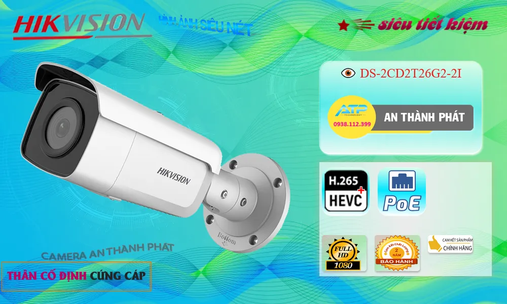 DS-2CD2T26G2-2I sắc nét Hikvision