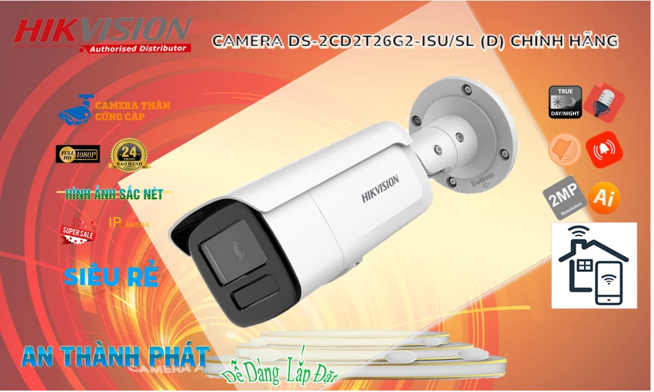 DS-2CD2T26G2-ISU/SL(D) sắc nét Hikvision