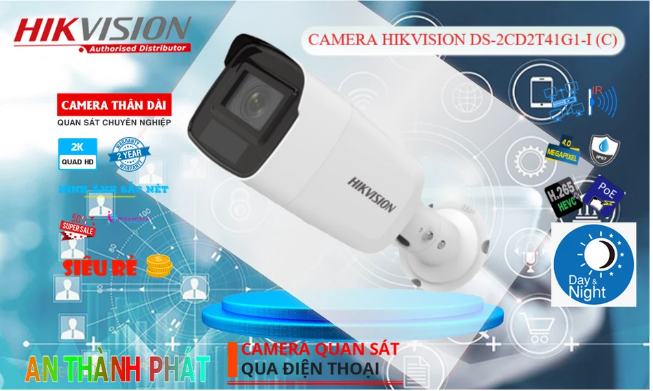 DS-2CD2T41G1-I(C) sắc nét Hikvision