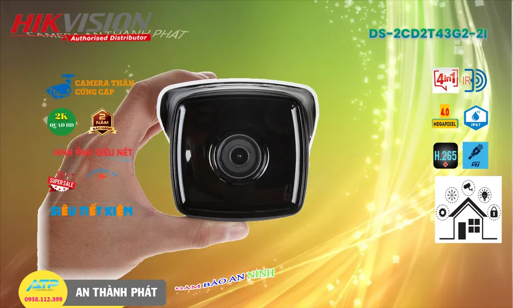 DS-2CD2T43G2-2I sắc nét Hikvision