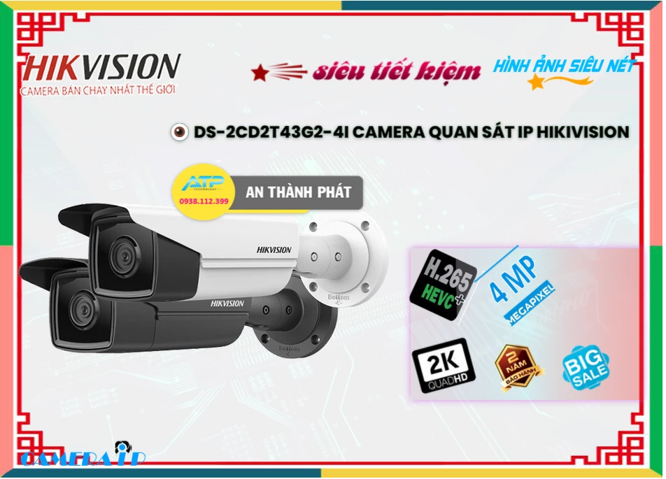 DS-2CD2T43G2-4I sắc nét Hikvision ➠ DS-2CD2T43G2-4I sắc nét Hikvision ➠